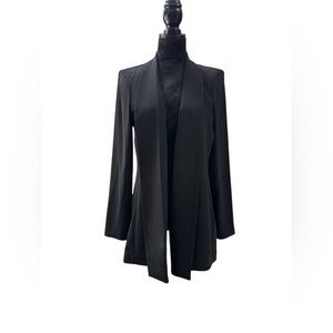 Calvin Klein Black Open Front Blazer Jacket Medium Corporate Core Minimalist